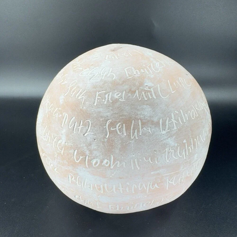 Bangladesh by Corr the jute‎ works Peace Coin Piggy Bank Whitewash Ceramic Round